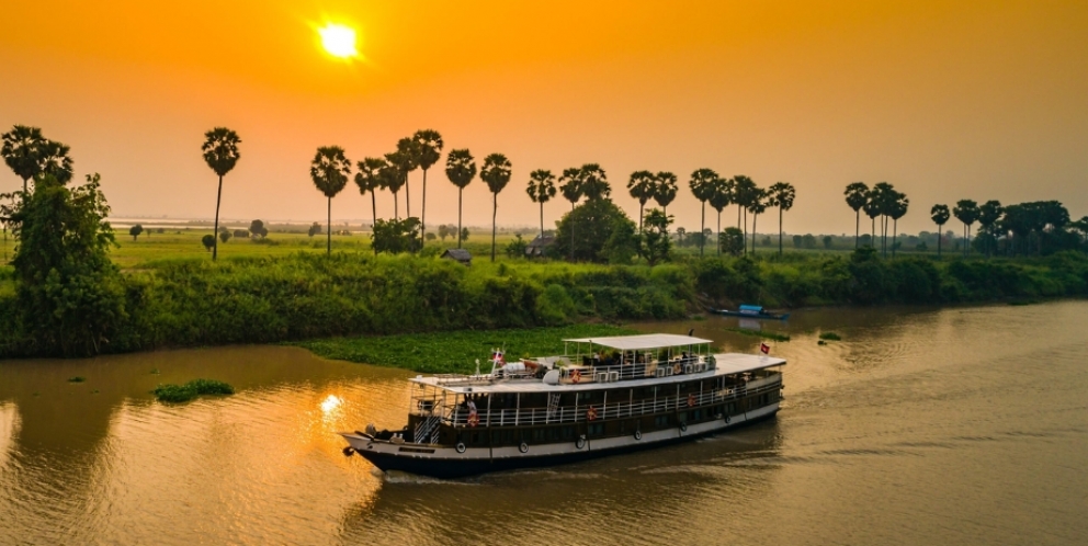 Boat journey in Mekong River